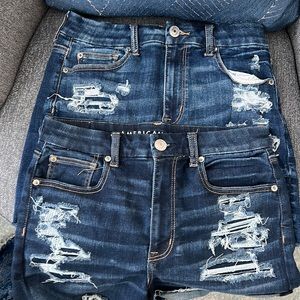 COPY - two dark pairs of American Eagle Jean Shorts Barely worn.  All siz…